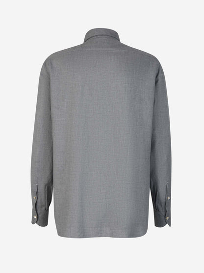 Outlet online Borrelli Hombre Camisa Algodón y Lana color Azul Cielo sku 531-006032 01 - Foto 6