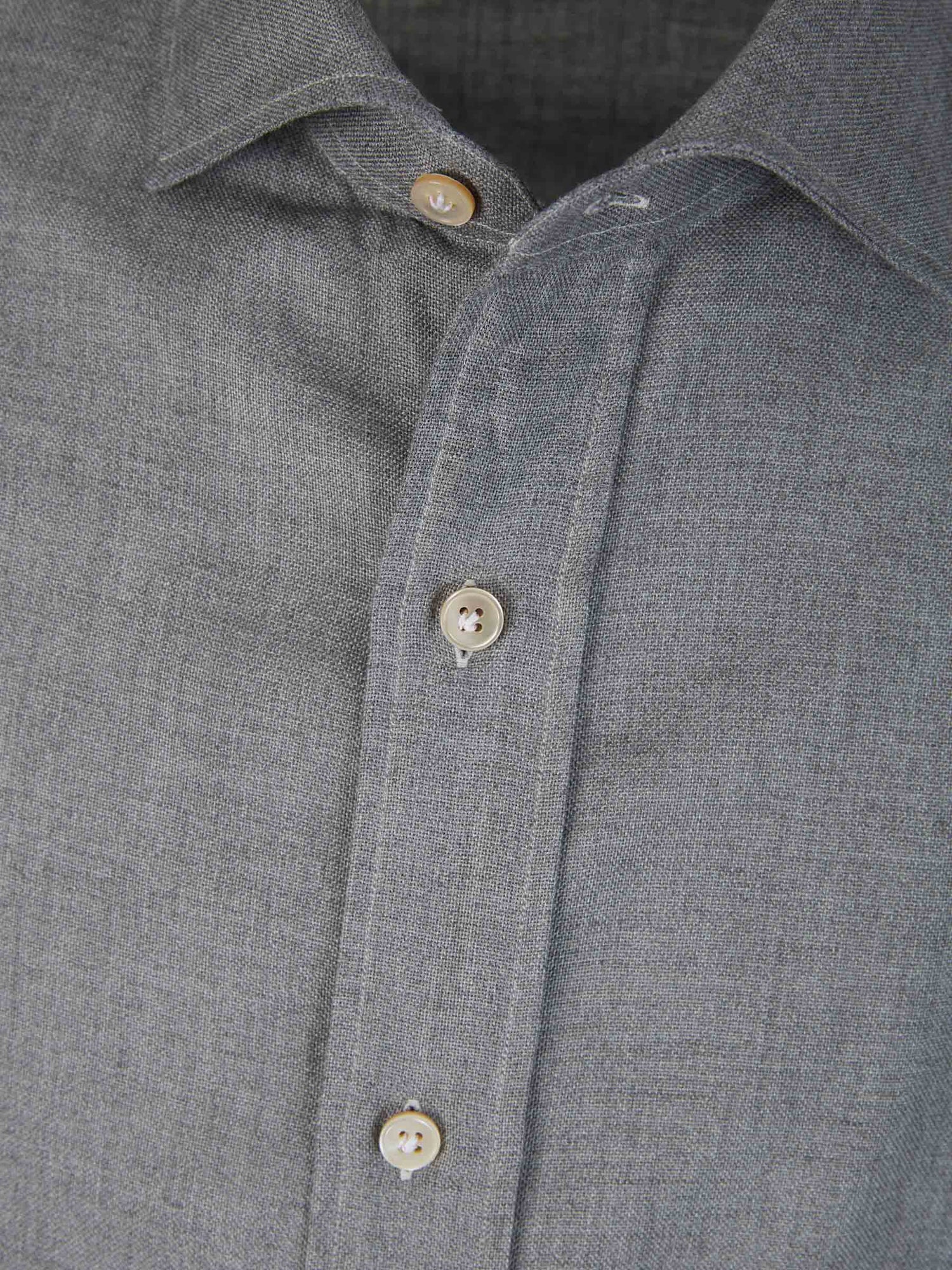 Outlet online Borrelli Hombre Camisa Algodón y Lana color Azul Cielo sku 531-006032 01 - Foto 7