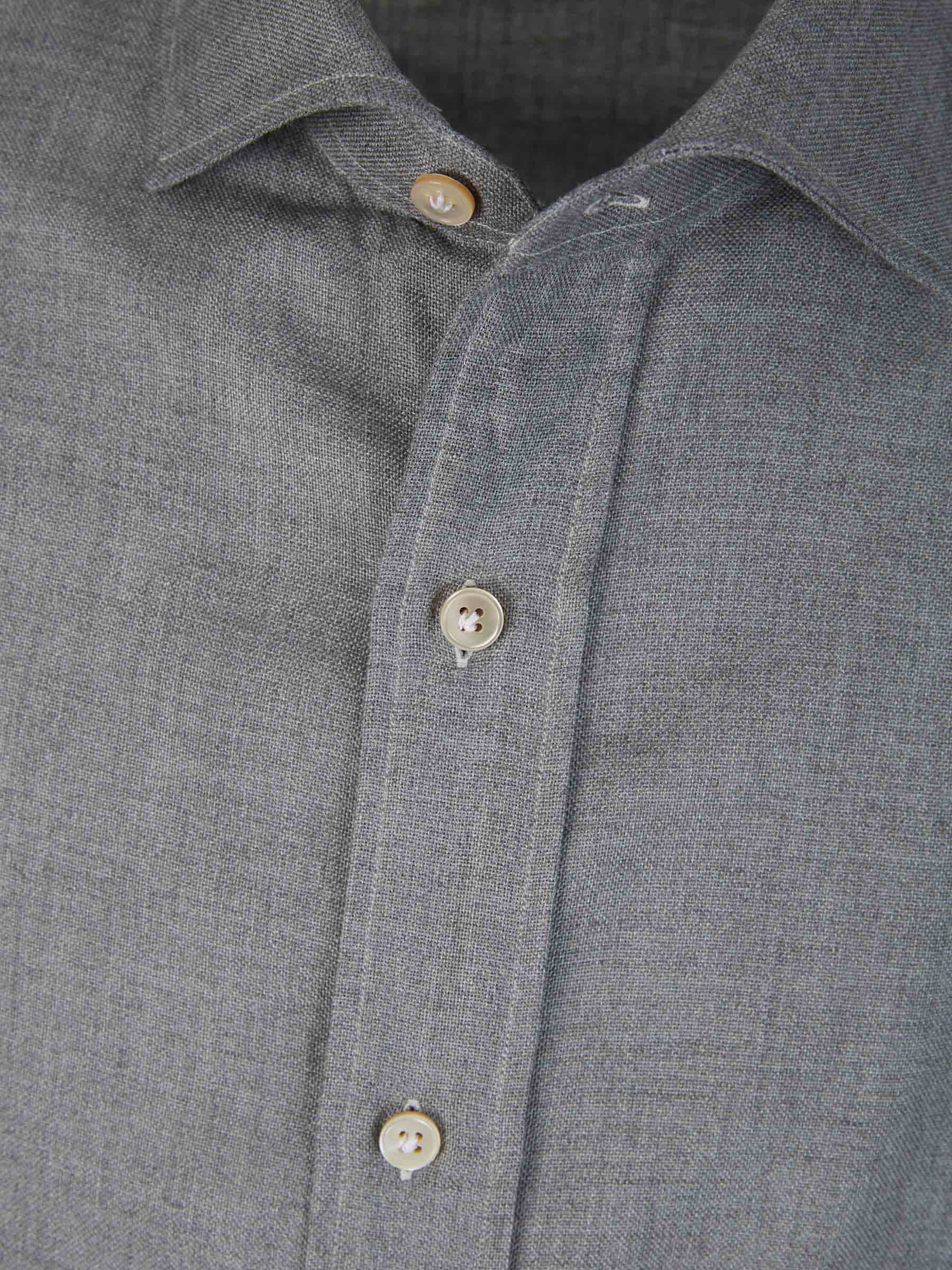 Outlet online Borrelli Hombre Camisa Algodón y Lana color Gris Antracita sku 531-006032 02 - Foto 7