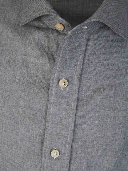 Outlet online Borrelli Hombre Camisa Algodón y Lana color Gris Antracita sku 531-006032 02 - Foto 7