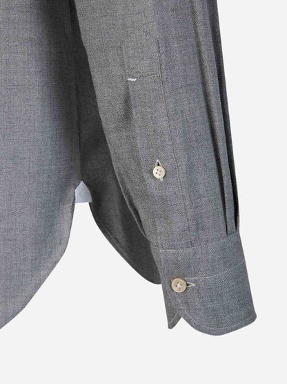 Outlet online Borrelli Hombre Camisa Algodón y Lana color Azul Cielo sku 531-006032 01 - Foto 8