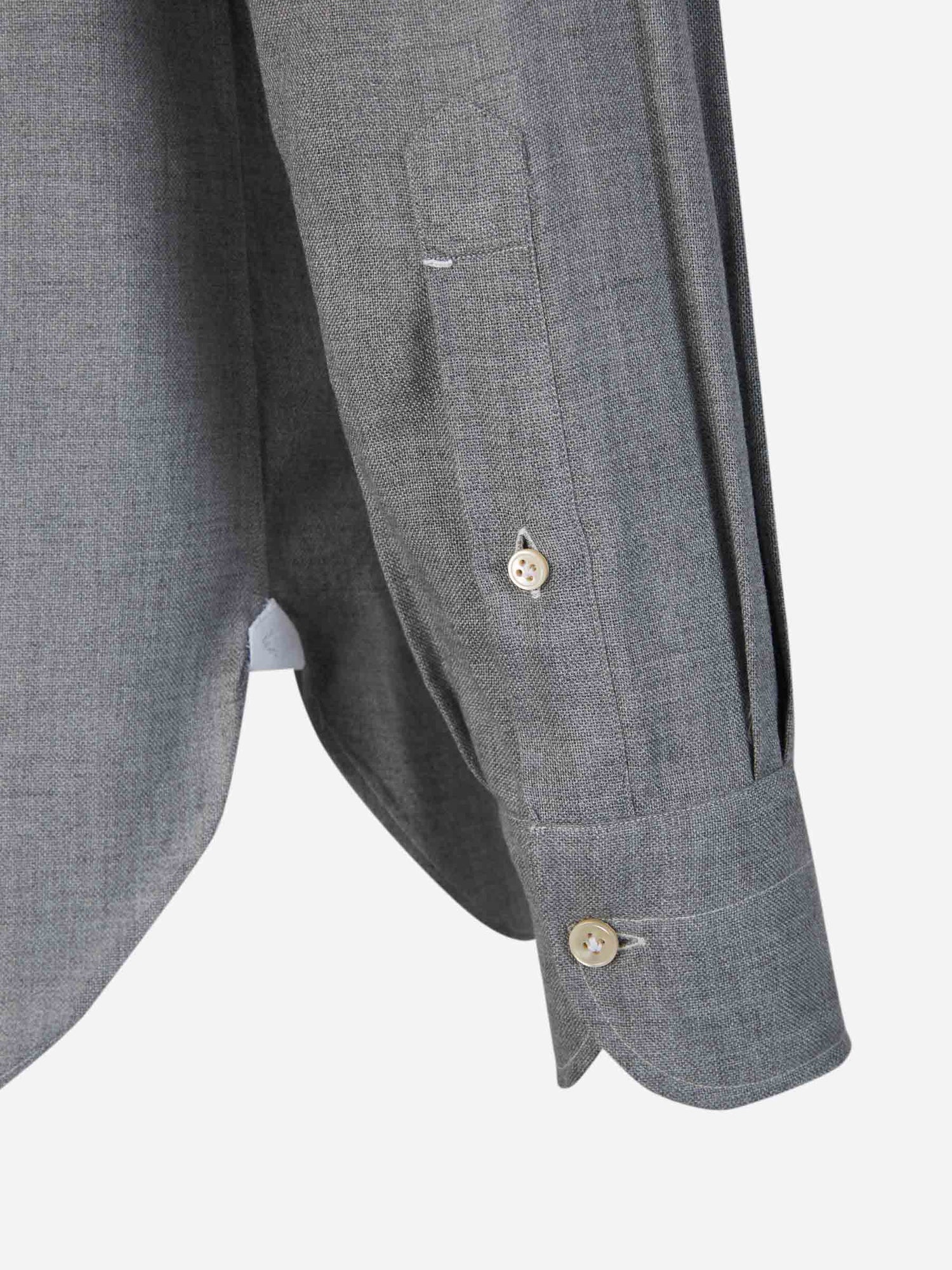 Outlet online Borrelli Hombre Camisa Algodón y Lana color Gris Antracita sku 531-006032 02 - Foto 8