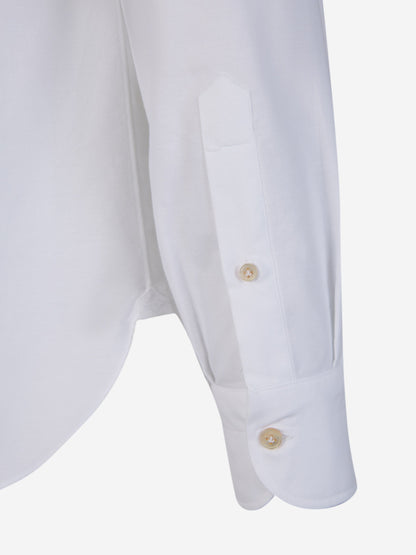 Outlet online Borrelli Hombre Camisa Oxford Algodón color Blanco sku 531-006035 01 - Foto 4