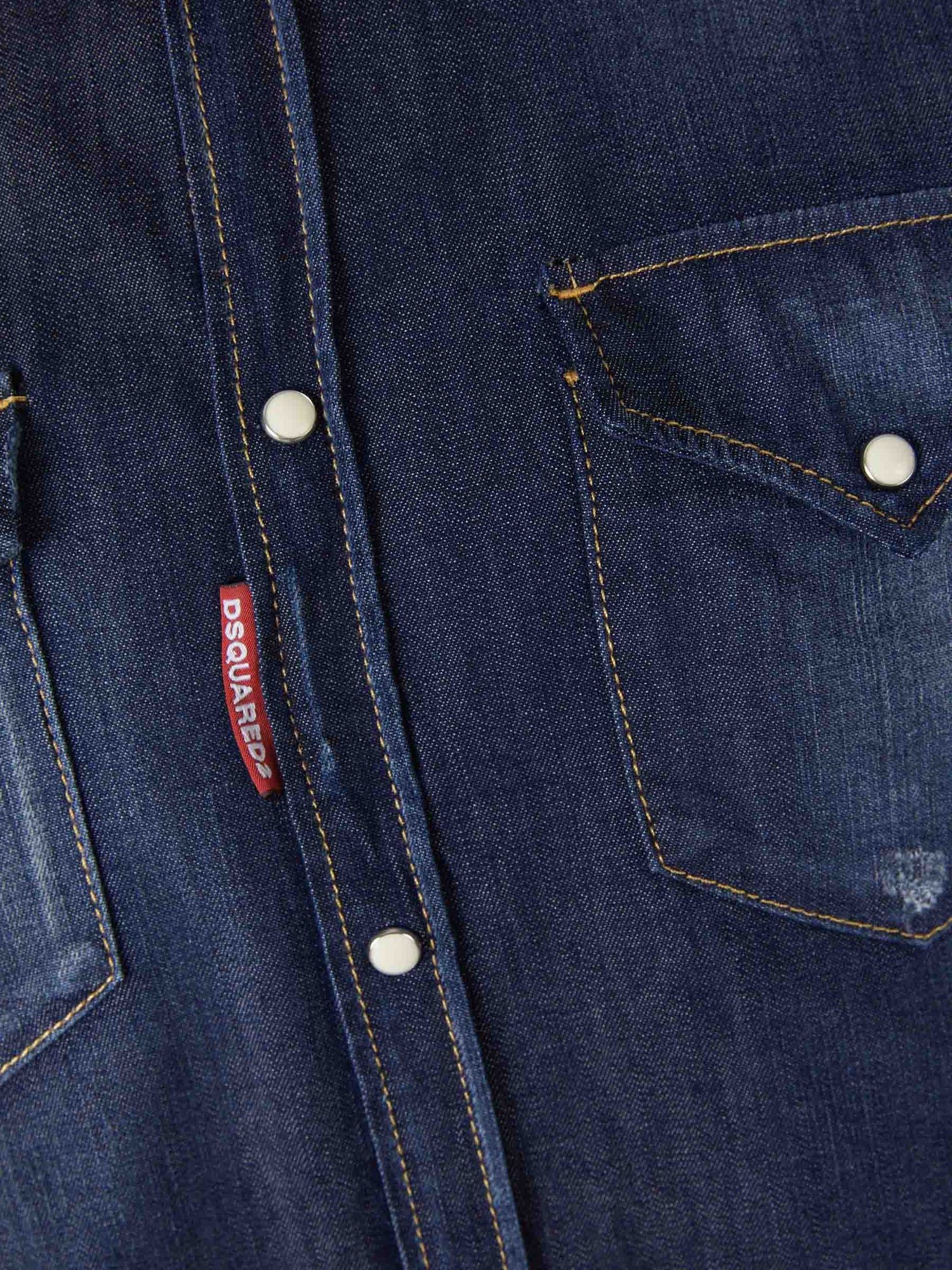 Outlet online Dsquared2 Hombre Camisa Denim Logo color Azul Cobalto sku 531-006047 01 - Foto 4