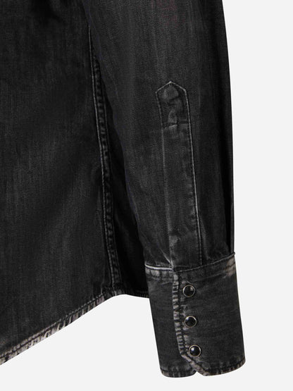 Outlet online Dsquared2 Hombre Camisa Efecto Desgastado color Negro sku 531-006049 01 - Foto 5