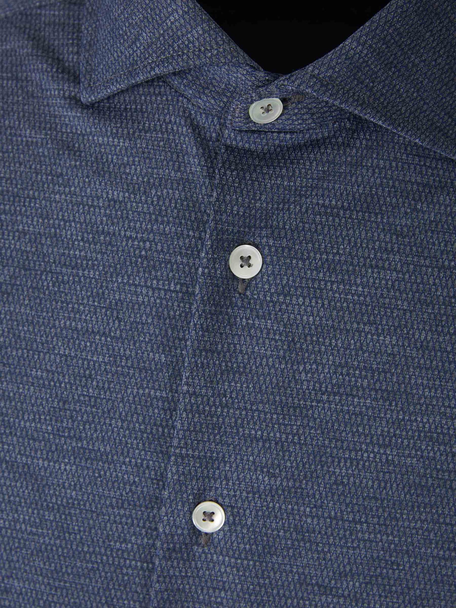 Outlet online Traiano Milano Hombre Camisa Textura Stretch color Azul Denim sku 531-006078 01 - Foto 3