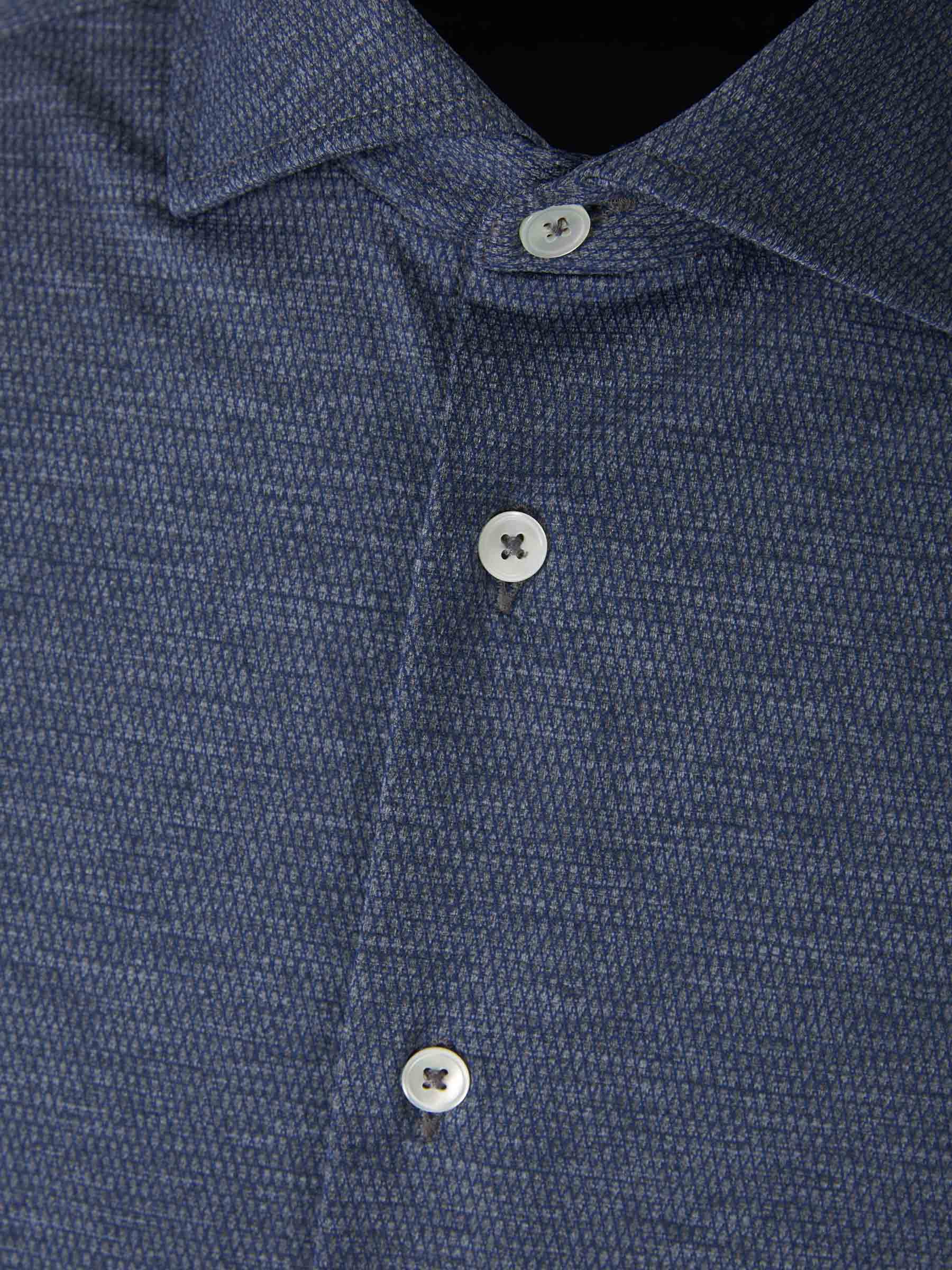 Outlet online Traiano Milano Hombre Camisa Textura Stretch color Azul Denim sku 531-006078 01 - Foto 3
