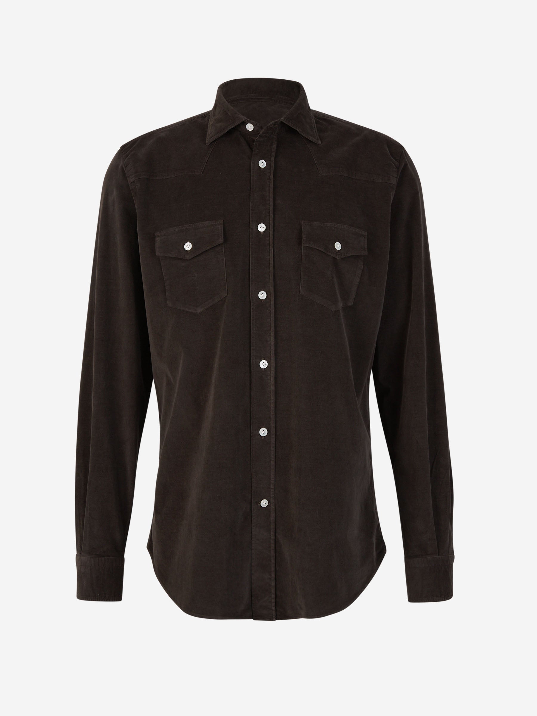 Outlet online Vincenzo di Ruggiero Hombre Camisa Pana Algodón color Azul Marino sku 531-006081 01 - Foto 5