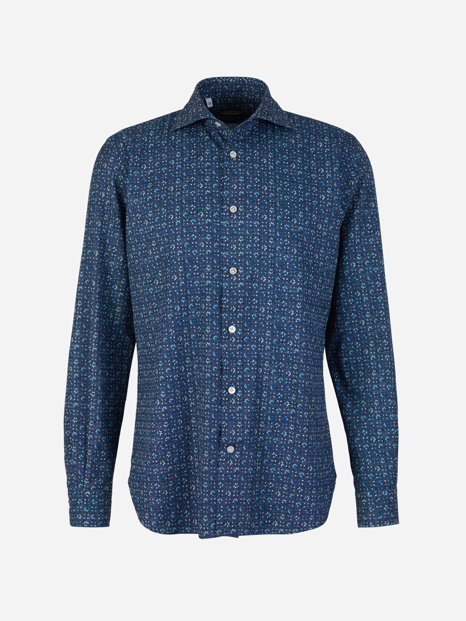 Outlet online Vincenzo di Ruggiero Hombre Camisa Algodón Estampada color Azul Marino sku 531-006088 03 - Foto 9