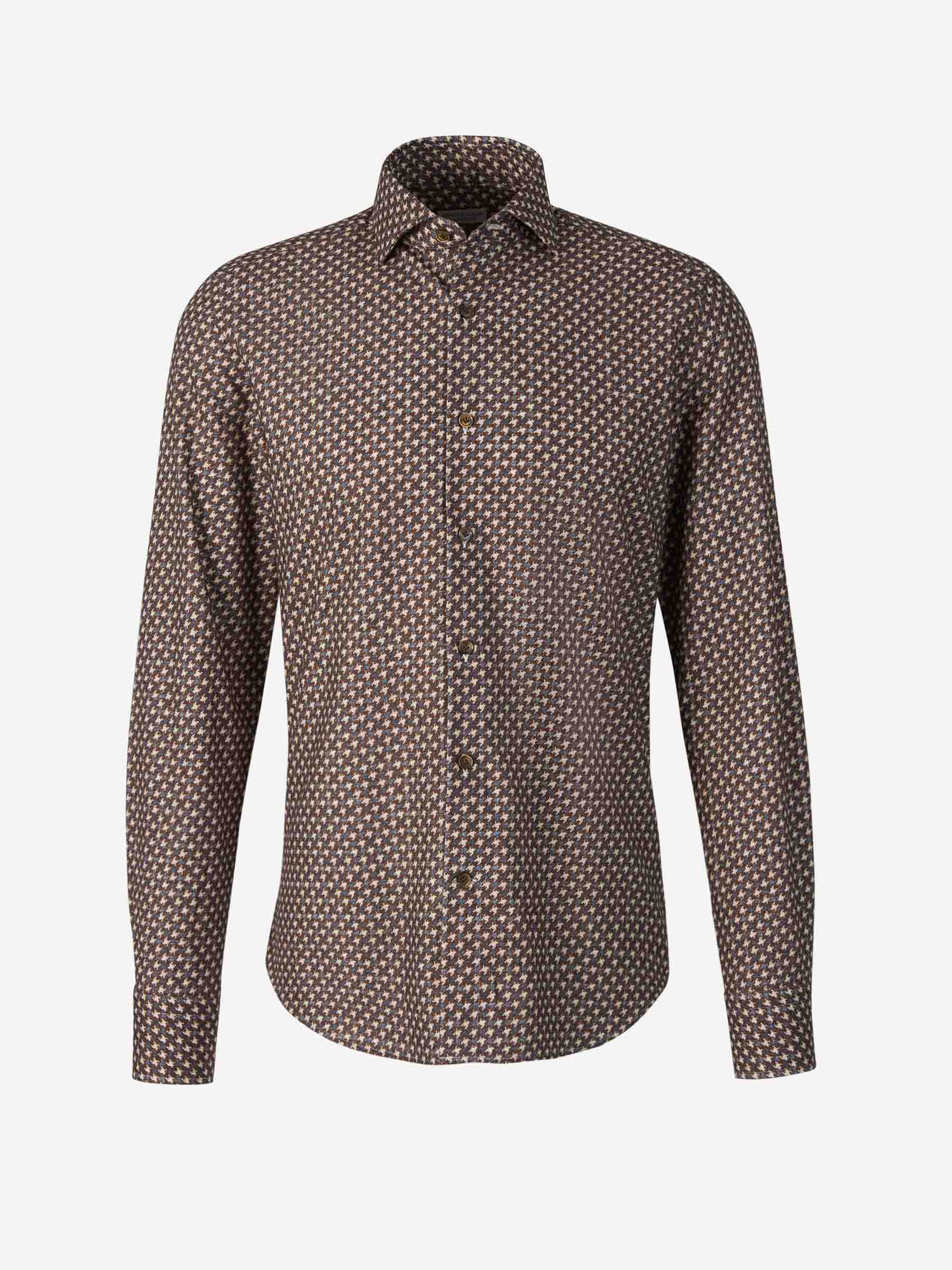 Outlet online Santa Eulalia Hombre Camisa Algodón Pata de Gallo color Marron sku 531-006111 01 - Foto 1