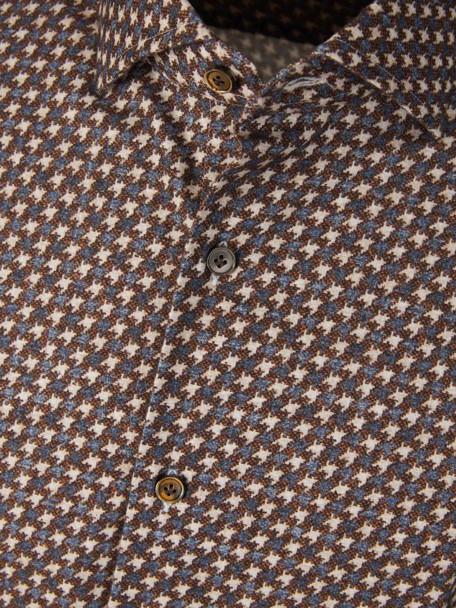 Outlet online Santa Eulalia Hombre Camisa Algodón Pata de Gallo color Marron sku 531-006111 01 - Foto 3
