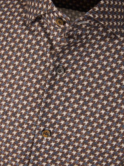 Outlet online Santa Eulalia Hombre Camisa Algodón Pata de Gallo color Marron sku 531-006111 01 - Foto 3