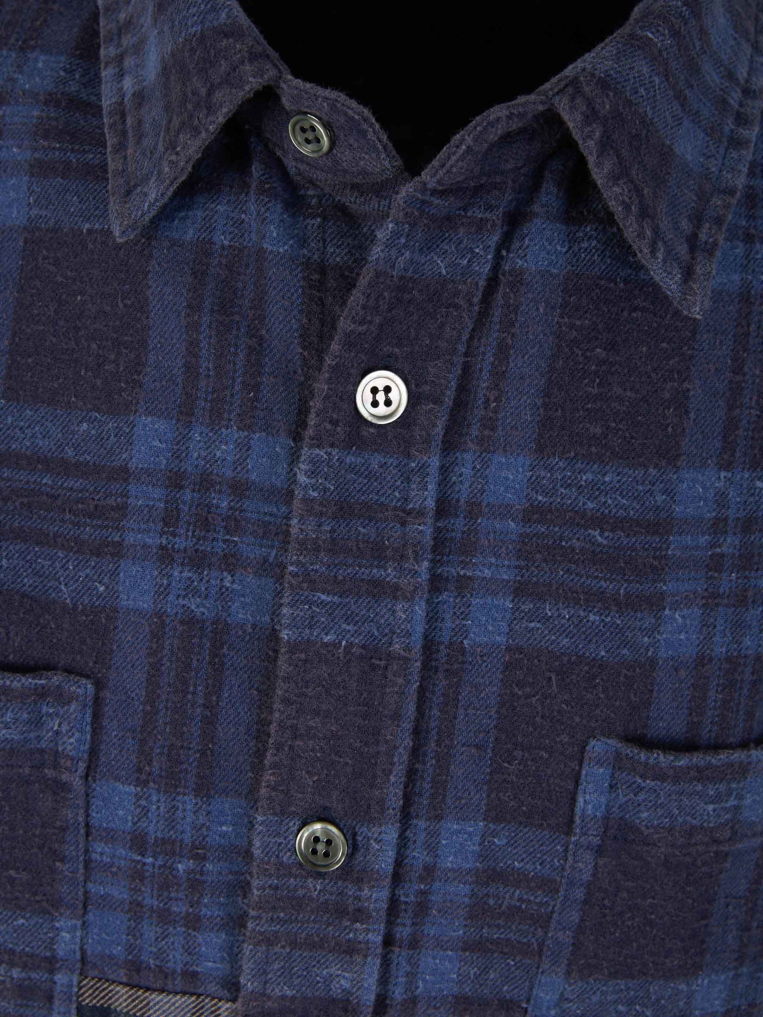 Outlet online John Elliott Hombre Camisa Silverado Tartán color Azul Marino sku 531-006127 01 - Foto 3