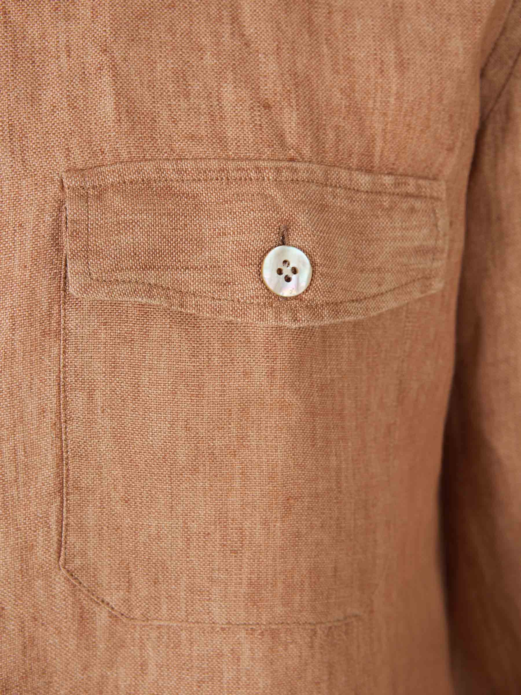 Outlet online Santa Eulalia Hombre Camisa Bolsillos Lino color Marrón sku 531-006263 01 - Foto 6