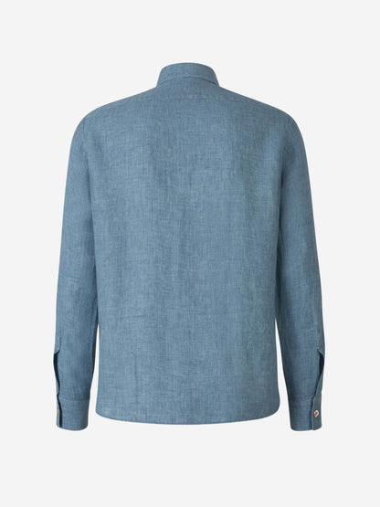 Outlet online Santa Eulalia Hombre Camisa Bolsillos Lino color Azul sku 531-006263 02 - Foto 3