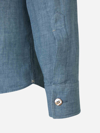 Outlet online Santa Eulalia Hombre Camisa Bolsillos Lino color Azul sku 531-006263 02 - Foto 5