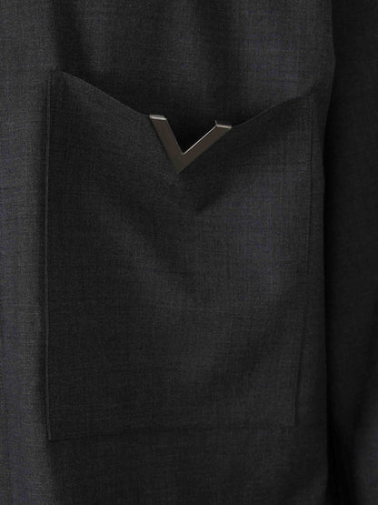 Valentino Hombre Barcelona Camisa Lana Logo color Gris Antracita sku 531-006296 01 - Foto 4