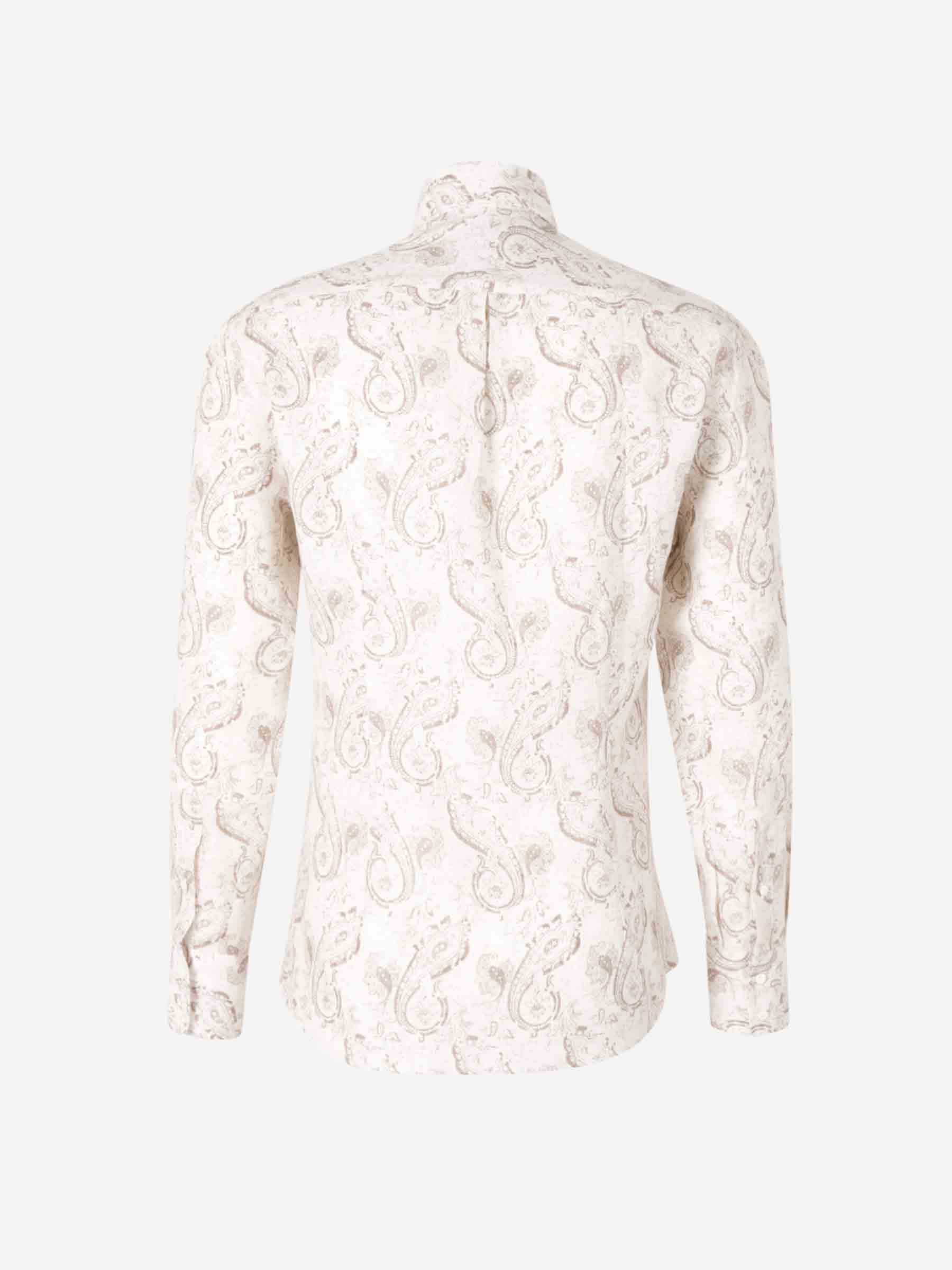 Outlet online Brunello Cucinelli Hombre Camisa Paisley Lino color Marfil sku 531-006390 01 - Foto 2