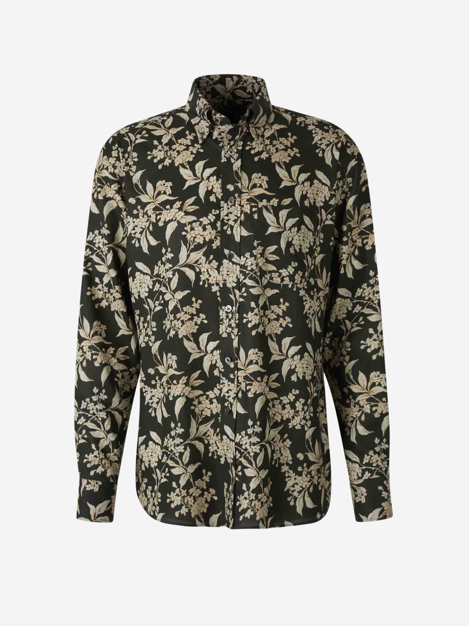 Outlet online Tom Ford Hombre Camisa Motivo Floral color Verde Oscuro sku 531-006396 01 - Foto 1