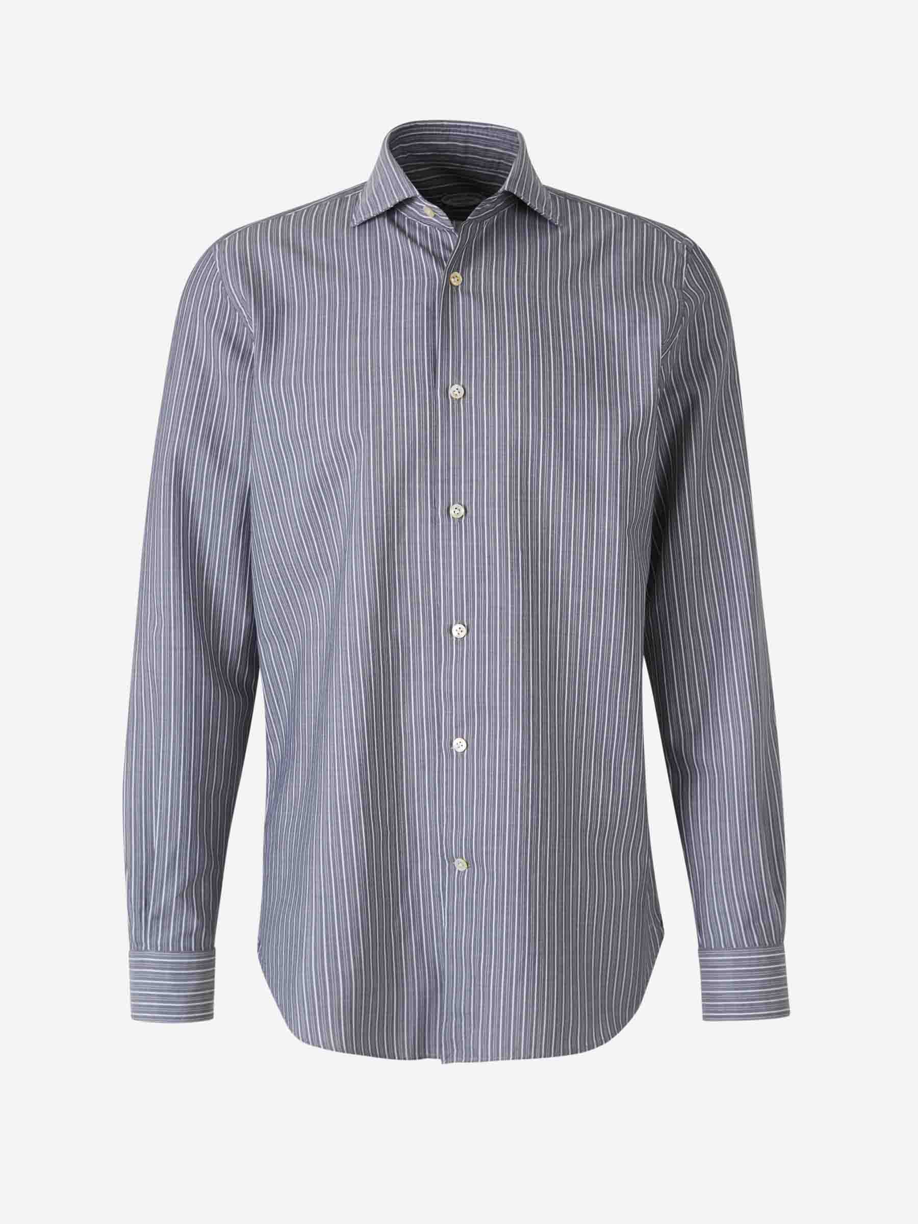 Outlet online Vincenzo di Ruggiero Hombre Camisa Rayas Algodón color Gris Antracita sku 531-006405 01 - Foto 1