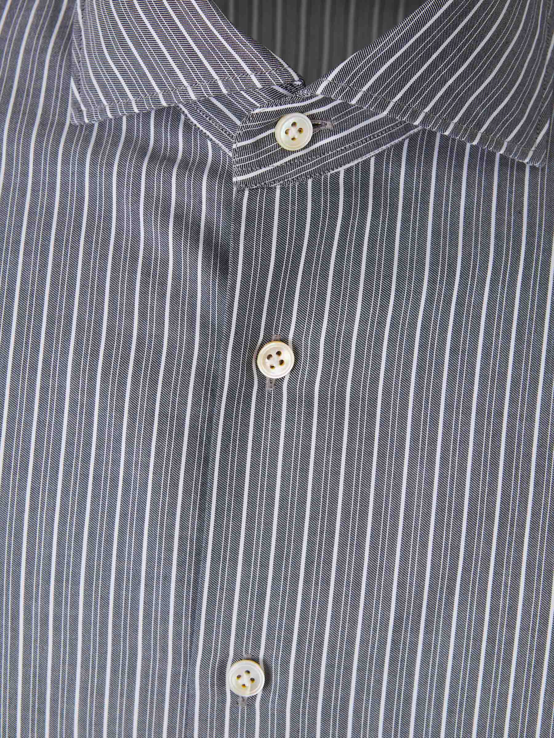 Outlet online Vincenzo di Ruggiero Hombre Camisa Rayas Algodón color Gris Antracita sku 531-006405 01 - Foto 3