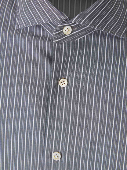 Outlet online Vincenzo di Ruggiero Hombre Camisa Rayas Algodón color Gris Antracita sku 531-006405 01 - Foto 3
