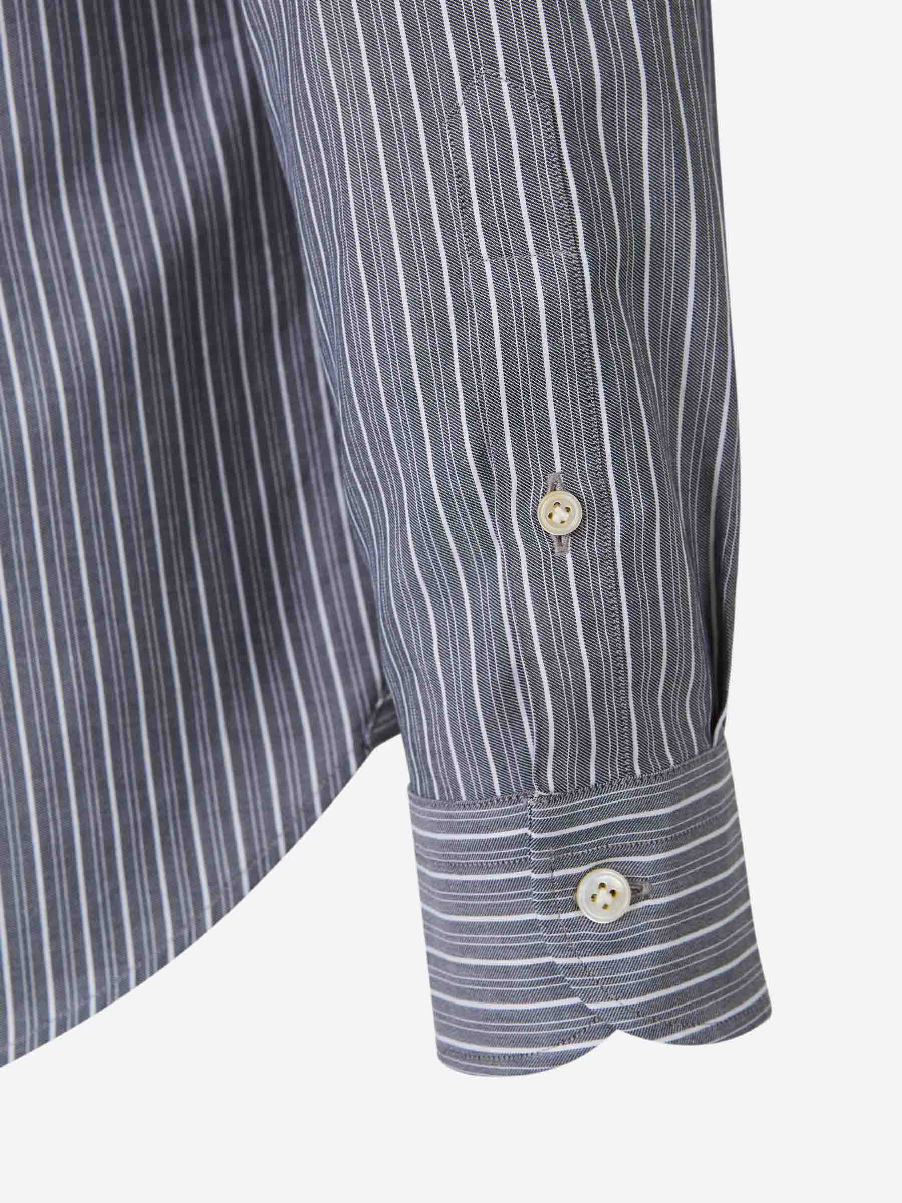 Outlet online Vincenzo di Ruggiero Hombre Camisa Rayas Algodón color Gris Antracita sku 531-006405 01 - Foto 4