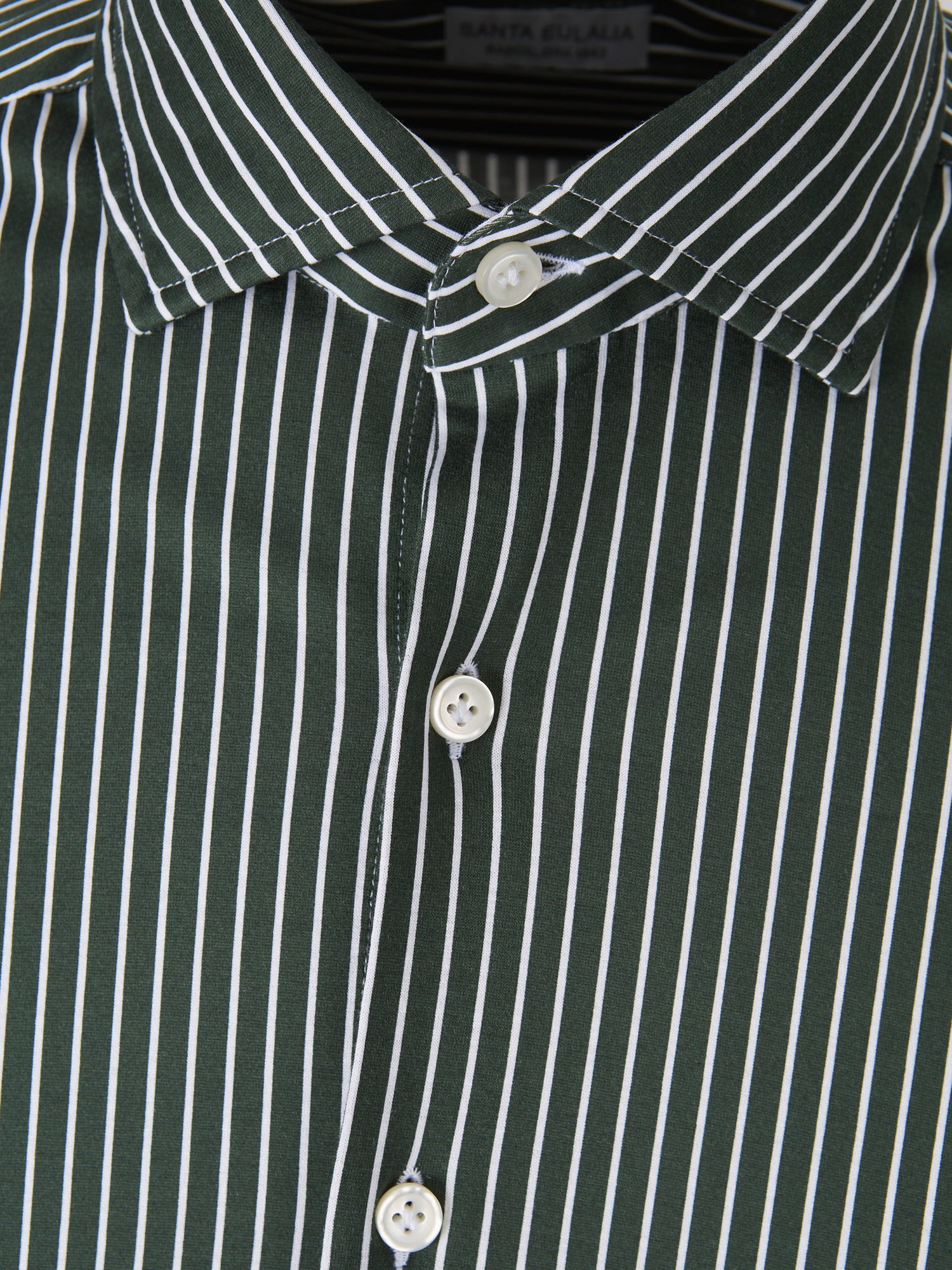 Santa Eulalia Hombre Barcelona Camisa Algodón Rayas color Verde Oscuro sku 531-006411 02 - Foto 3