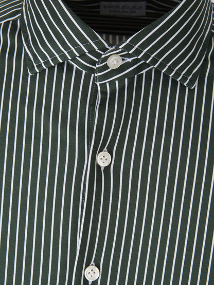 Santa Eulalia Hombre Barcelona Camisa Algodón Rayas color Verde Oscuro sku 531-006411 02 - Foto 3