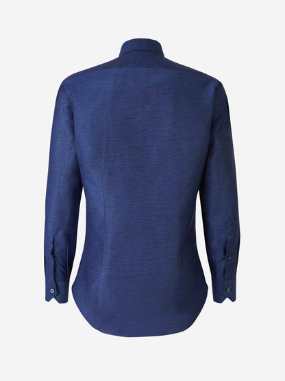 Outlet online Fray Hombre Camisa Fil a Fil Lino color Azul Marino sku 531-006417 03 - Foto 2