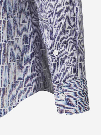 Brioni Hombre Barcelona Camisa Estampada Algodón color Azul sku 531-006424 01 - Foto 7