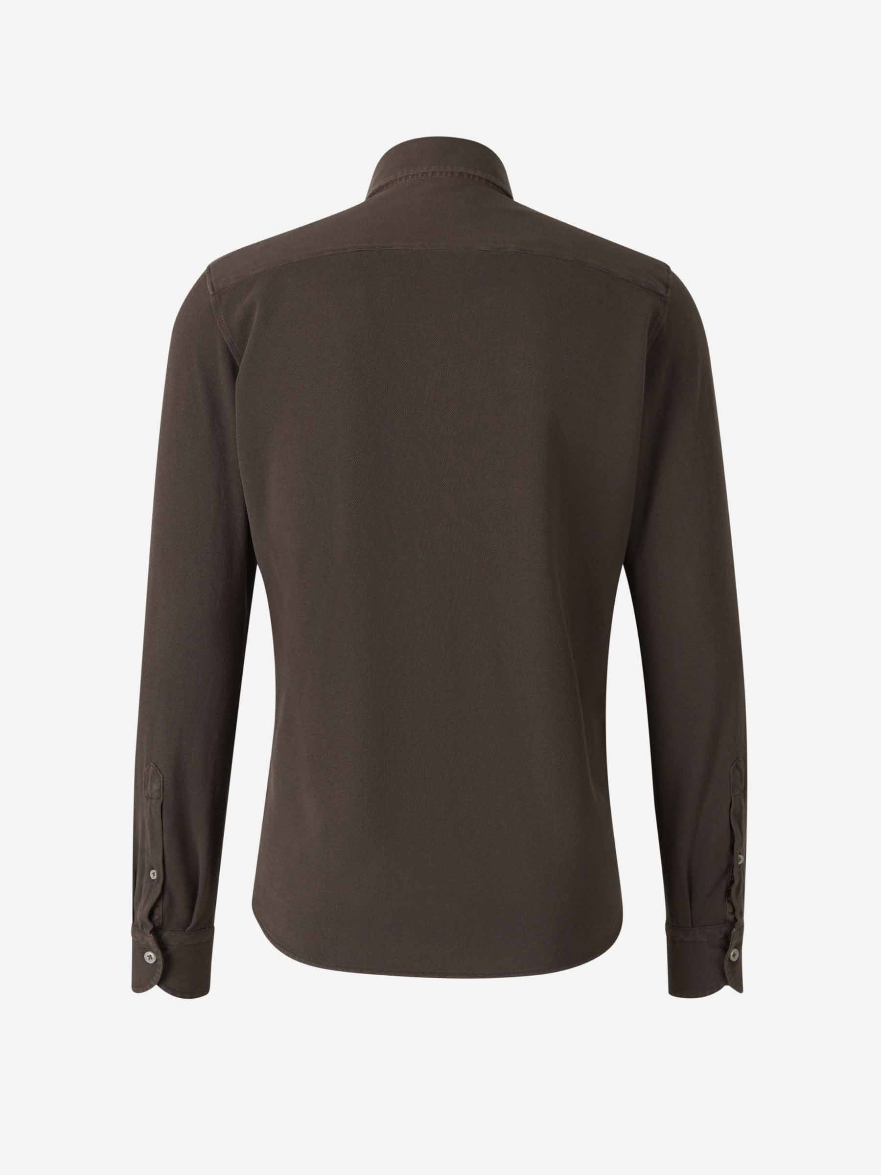 Santa Eulalia Hombre Barcelona Camisa Lisa Algodón color Marrón Oscuro sku 531-006435 01 - Foto 2