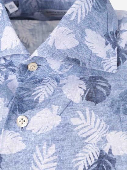 Santa Eulalia Hombre Barcelona Camisa Estampado Lino color Azul sku 531-006438 01 - Foto 3