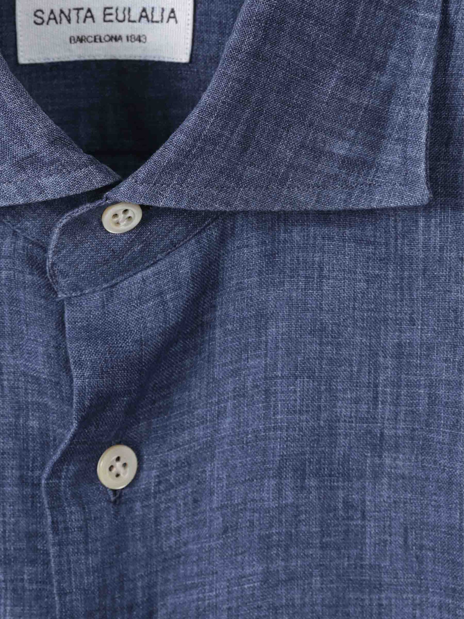 Santa Eulalia Hombre Barcelona Camisa Lisa Lino color Azul Marino sku 531-006442 02 - Foto 4