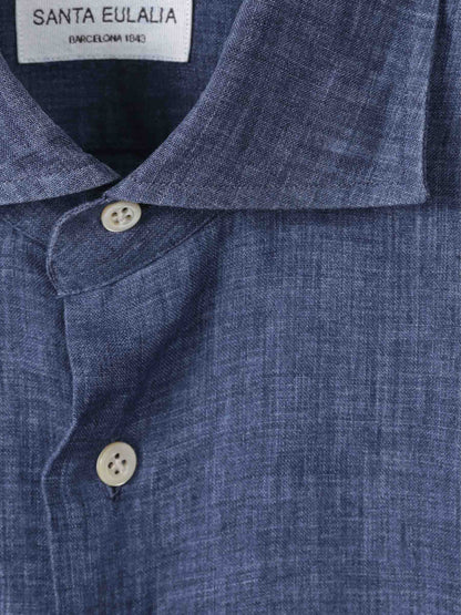 Santa Eulalia Hombre Barcelona Camisa Lisa Lino color Azul Marino sku 531-006442 02 - Foto 4