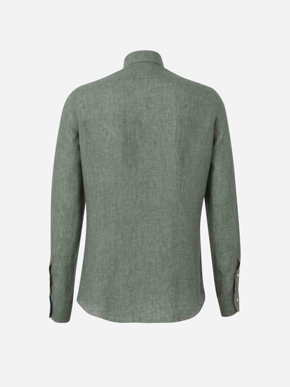 Santa Eulalia Hombre Barcelona Camisa Lisa Lino color Verde Oscuro sku 531-006442 03 - Foto 2