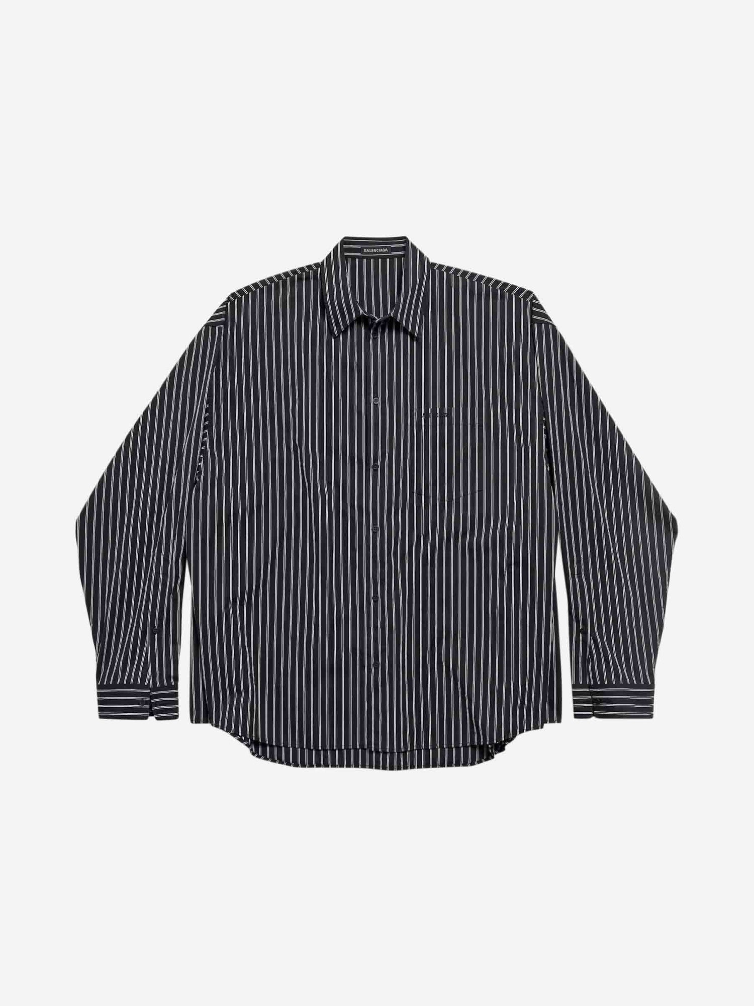 Outlet online Balenciaga Hombre Camisa Flatground Rayas color Negro sku 531-006454 01 - Foto 1