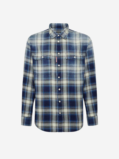 Dsquared2 Hombre Barcelona Camisa Cuadros Washed color Azul sku 531-006466 01 - Foto 1