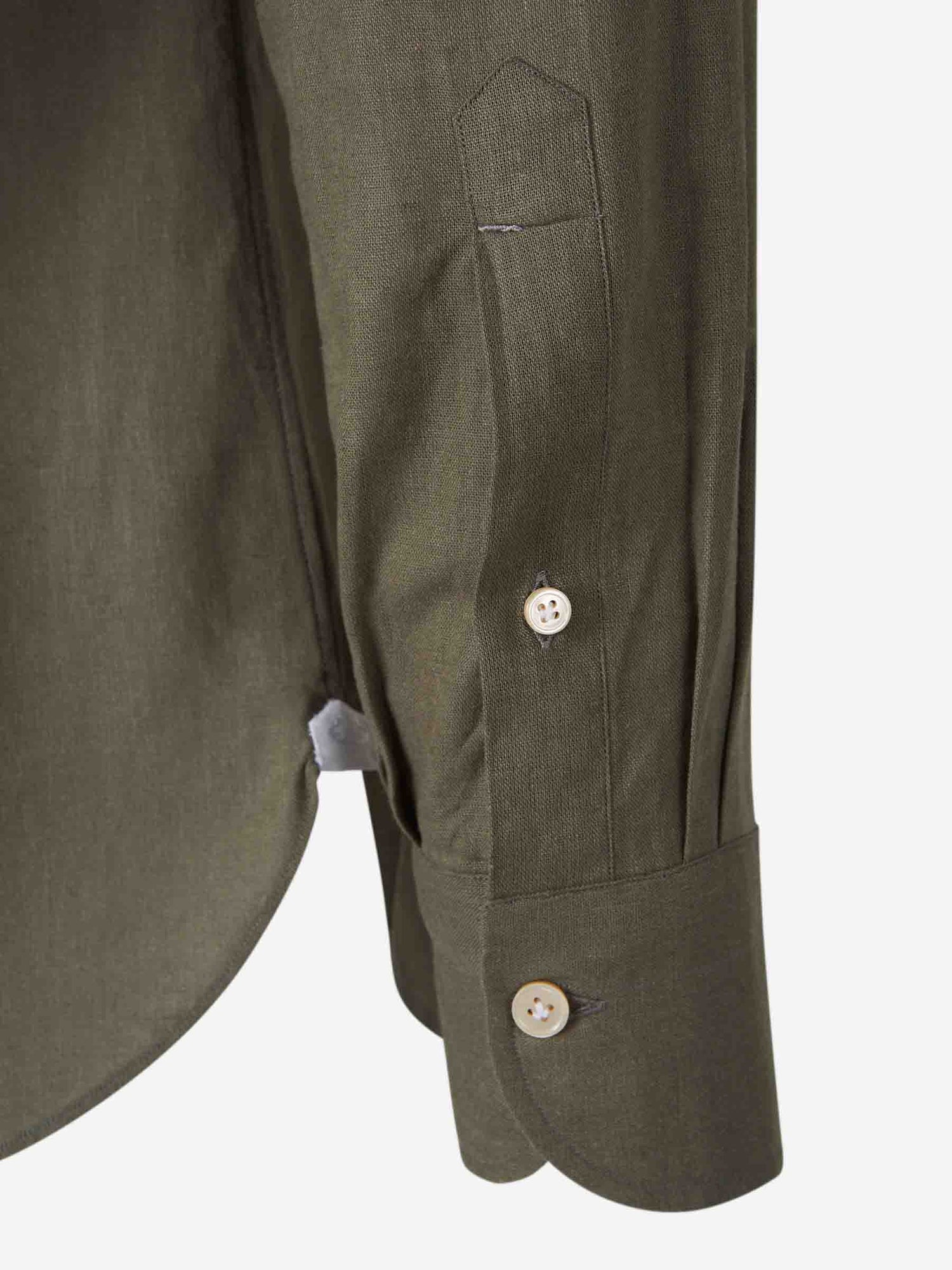 Outlet online Borrelli Hombre Camisa Motivo Rayas color Verde Militar sku 531-006470 01 - Foto 4