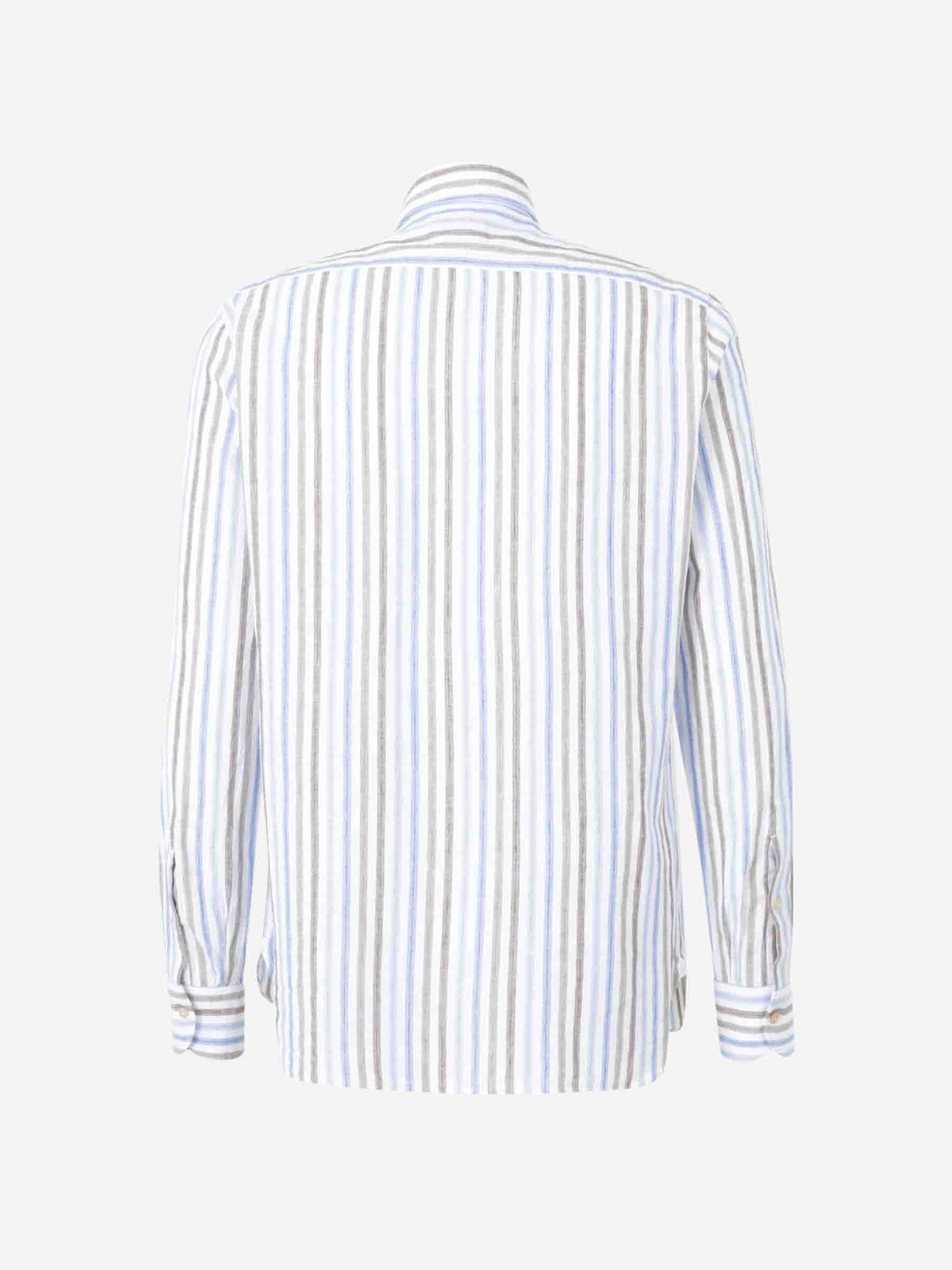 Borrelli Hombre Barcelona Camisa Motivo Rayas color Azul sku 531-006470 02 - Foto 2