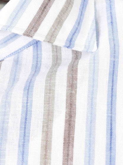 Borrelli Hombre Barcelona Camisa Motivo Rayas color Azul sku 531-006470 02 - Foto 3