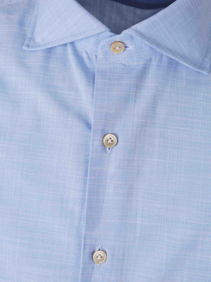 Borrelli Hombre Barcelona Camisa Jaspeada Algodón color Azul sku 531-006472 01 - Foto 3