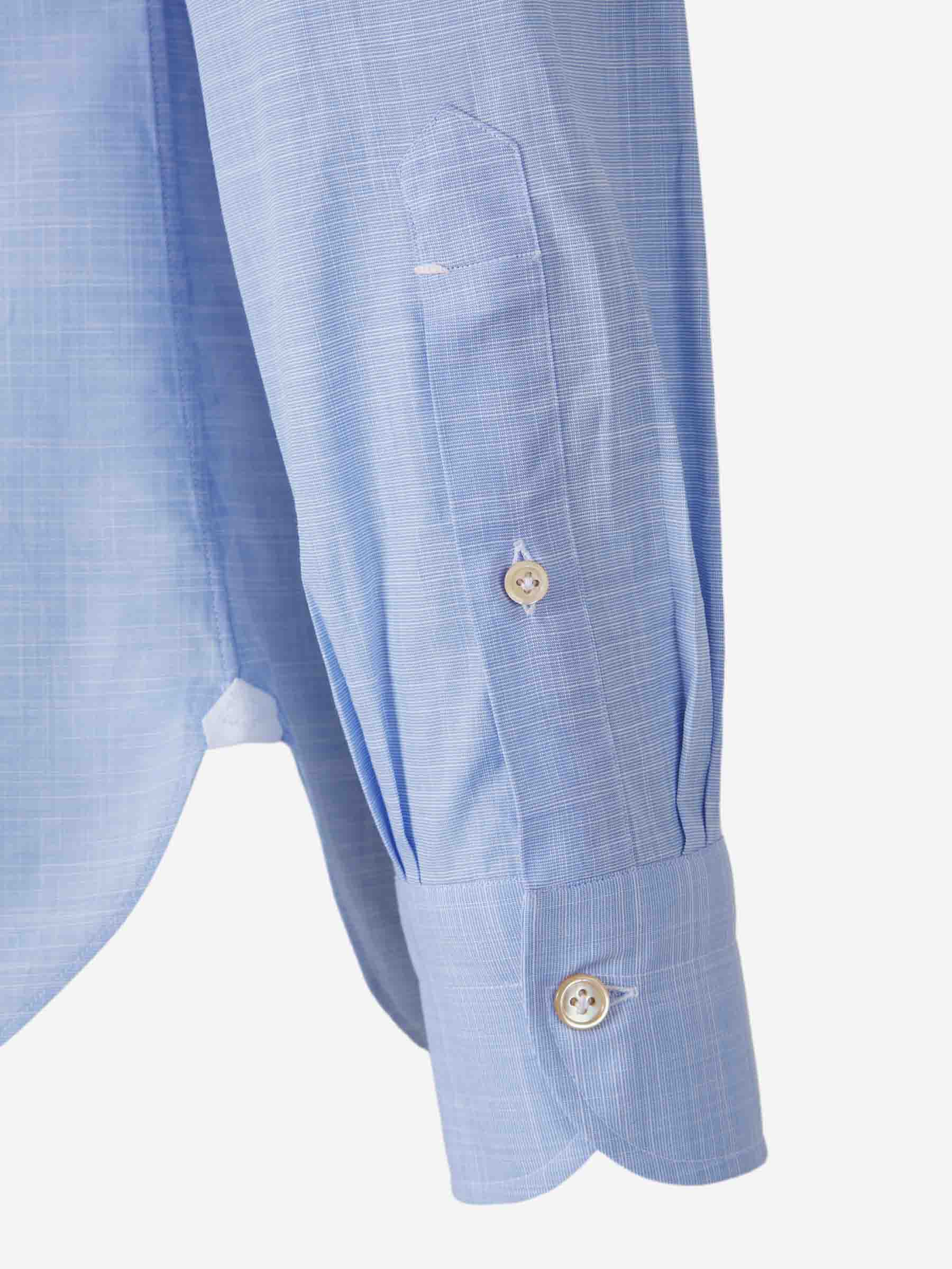 Borrelli Hombre Barcelona Camisa Jaspeada Algodón color Azul sku 531-006472 01 - Foto 4