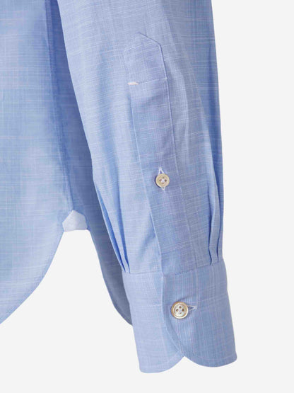 Borrelli Hombre Barcelona Camisa Jaspeada Algodón color Azul sku 531-006472 01 - Foto 4