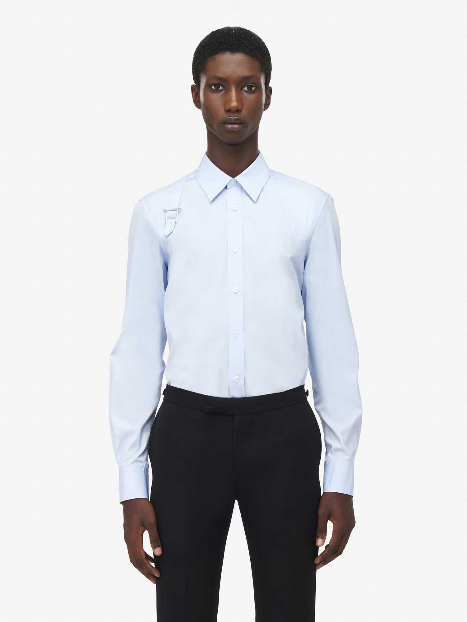 Alexander McQueen Hombre Barcelona Camisa Arnés Algodón color Azul Celeste sku 531-006477 01 - Foto 4