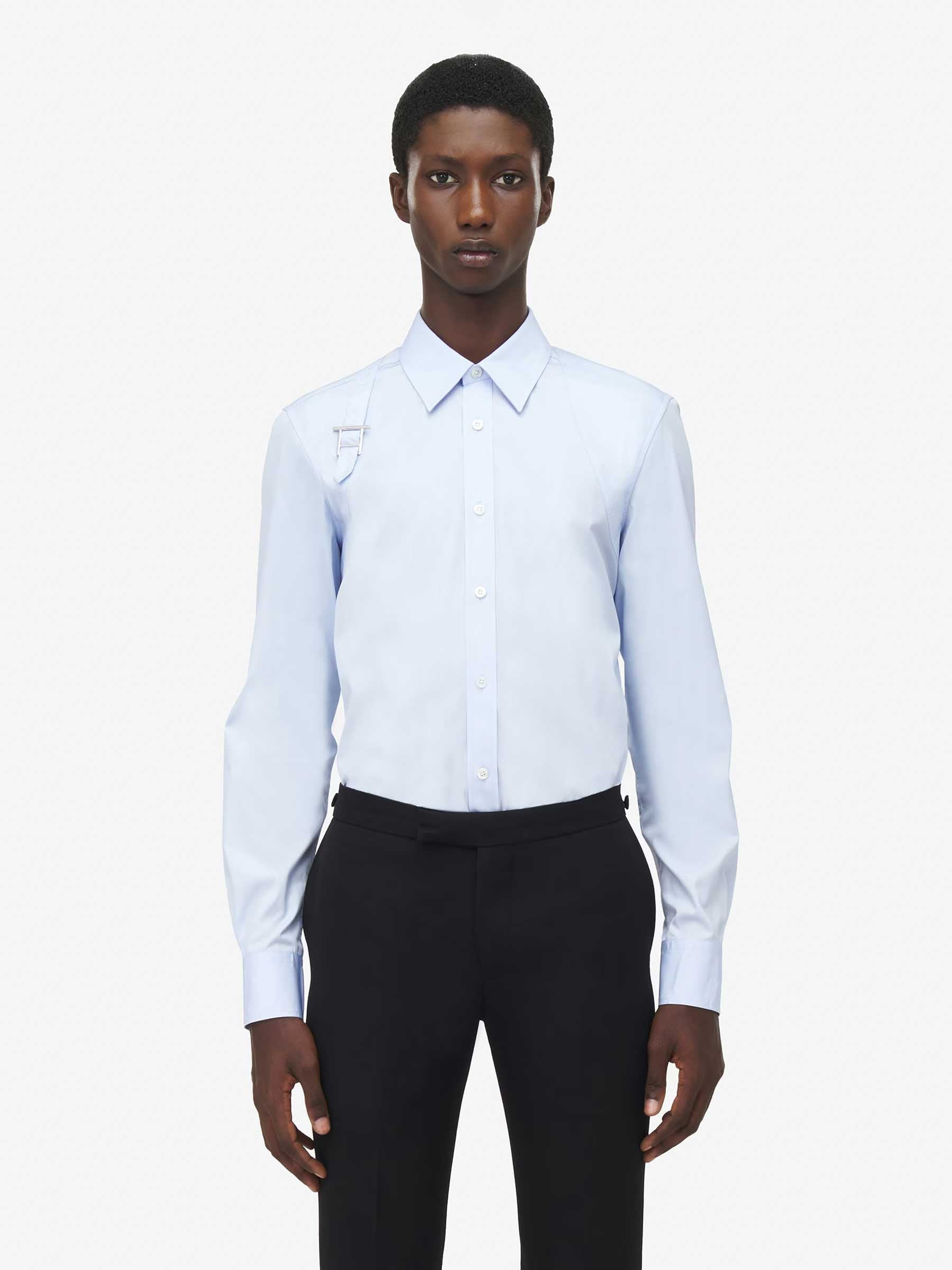 Alexander McQueen Hombre Barcelona Camisa Arnés Algodón color Azul Celeste sku 531-006477 01 - Foto 4