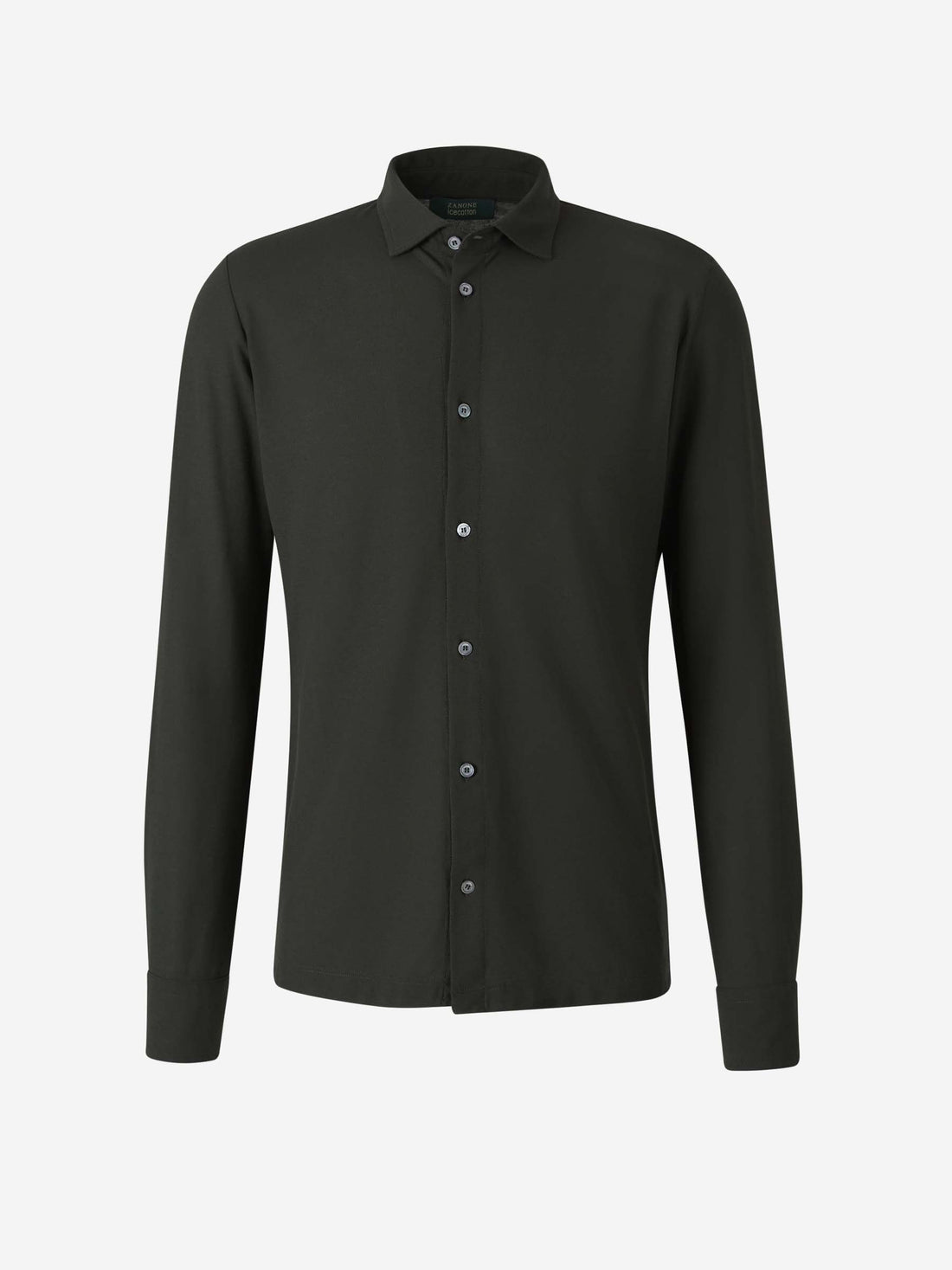 Zanone Hombre Barcelona Camisa Aberturas Algodón color Verde Militar sku 531-006482 03 - Foto 1