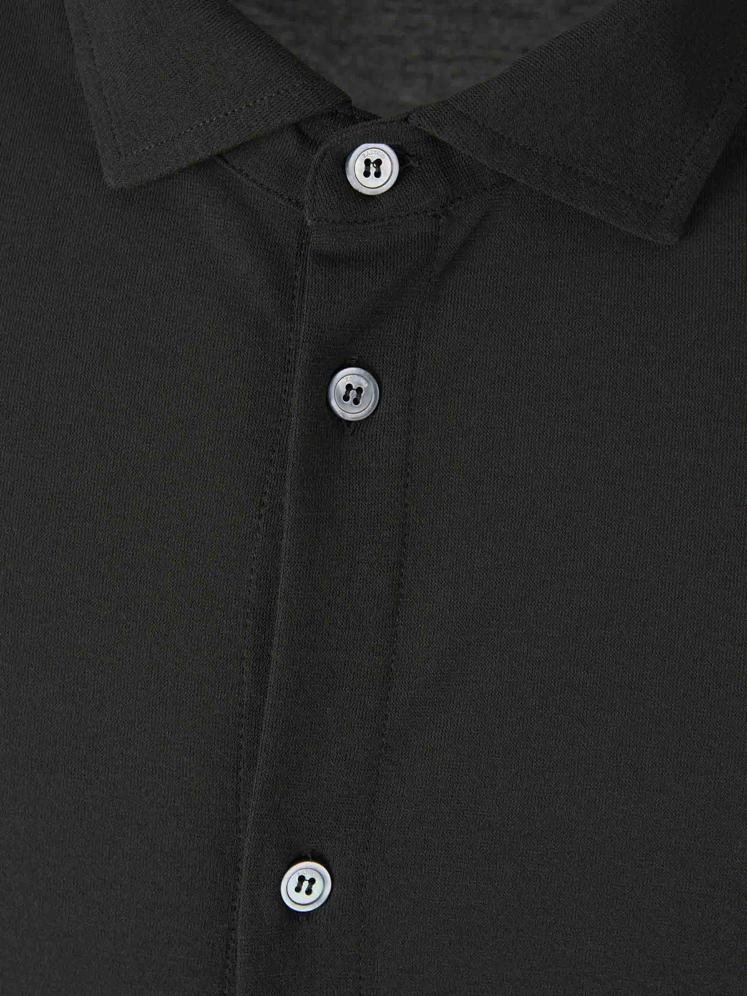 Zanone Hombre Barcelona Camisa Aberturas Algodón color Verde Militar sku 531-006482 03 - Foto 3