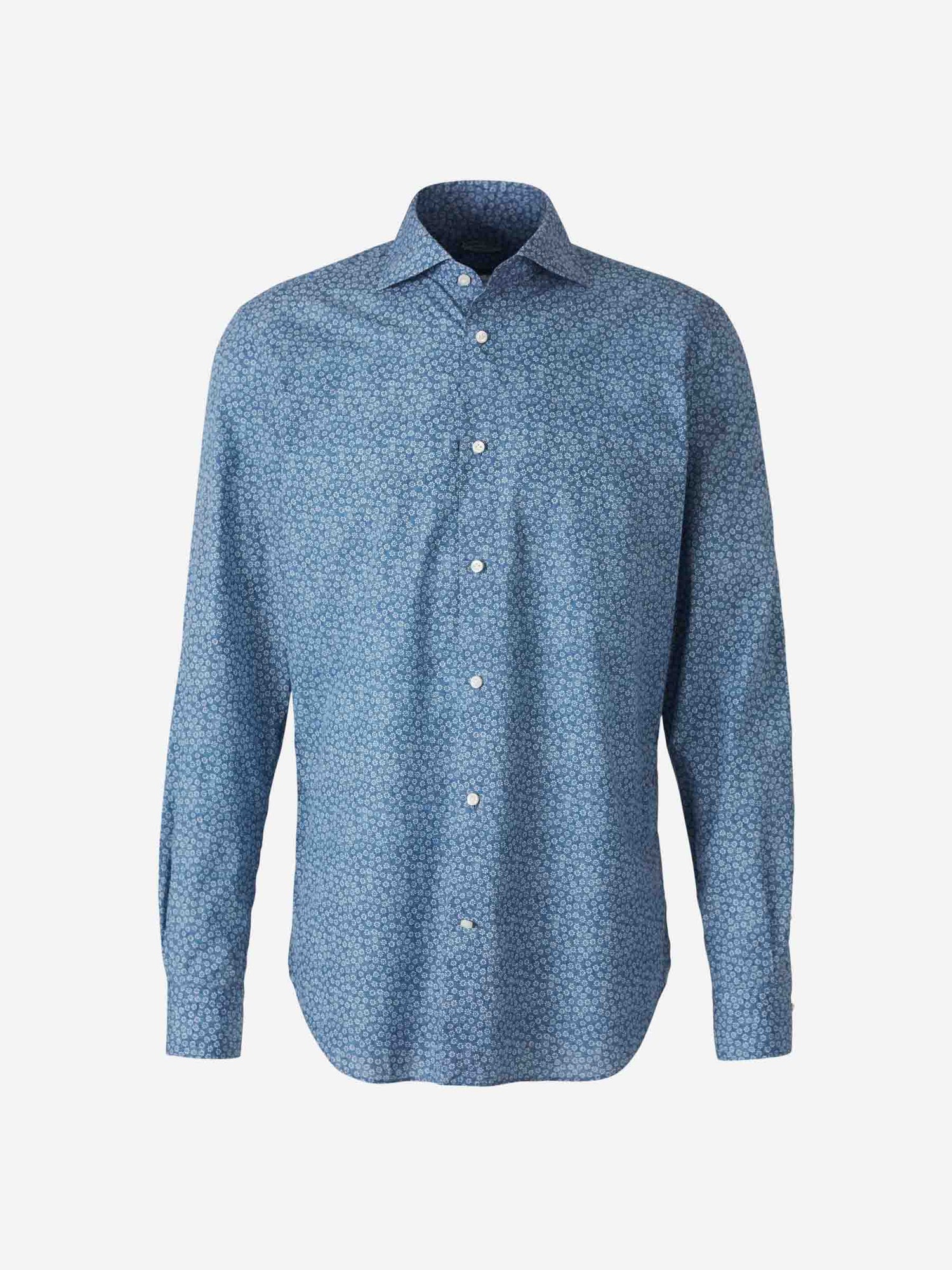 Vincenzo di Ruggiero Hombre Barcelona Camisa Floral Algodón color Azul Cobalto sku 531-006486 02 - Foto 1