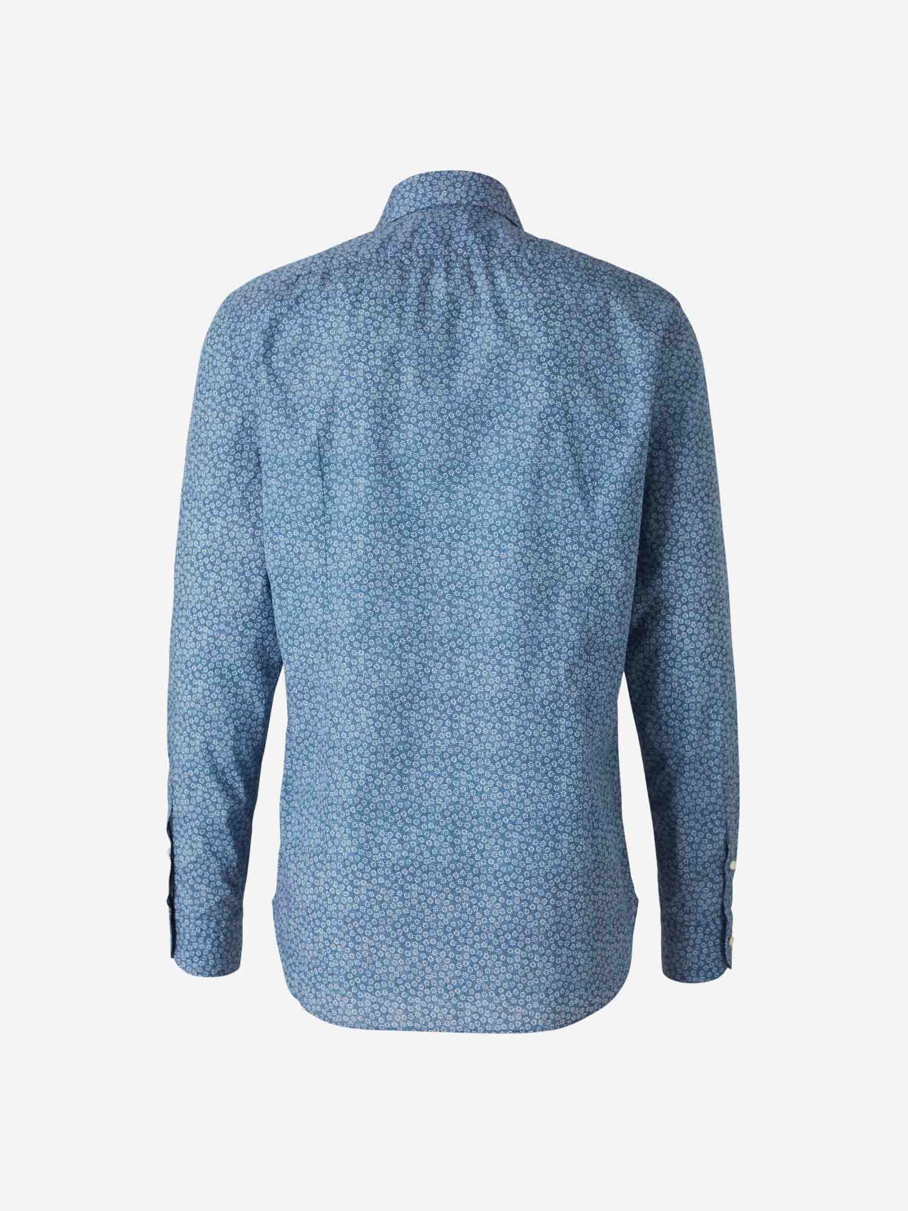 Vincenzo di Ruggiero Hombre Barcelona Camisa Floral Algodón color Azul Cobalto sku 531-006486 02 - Foto 2